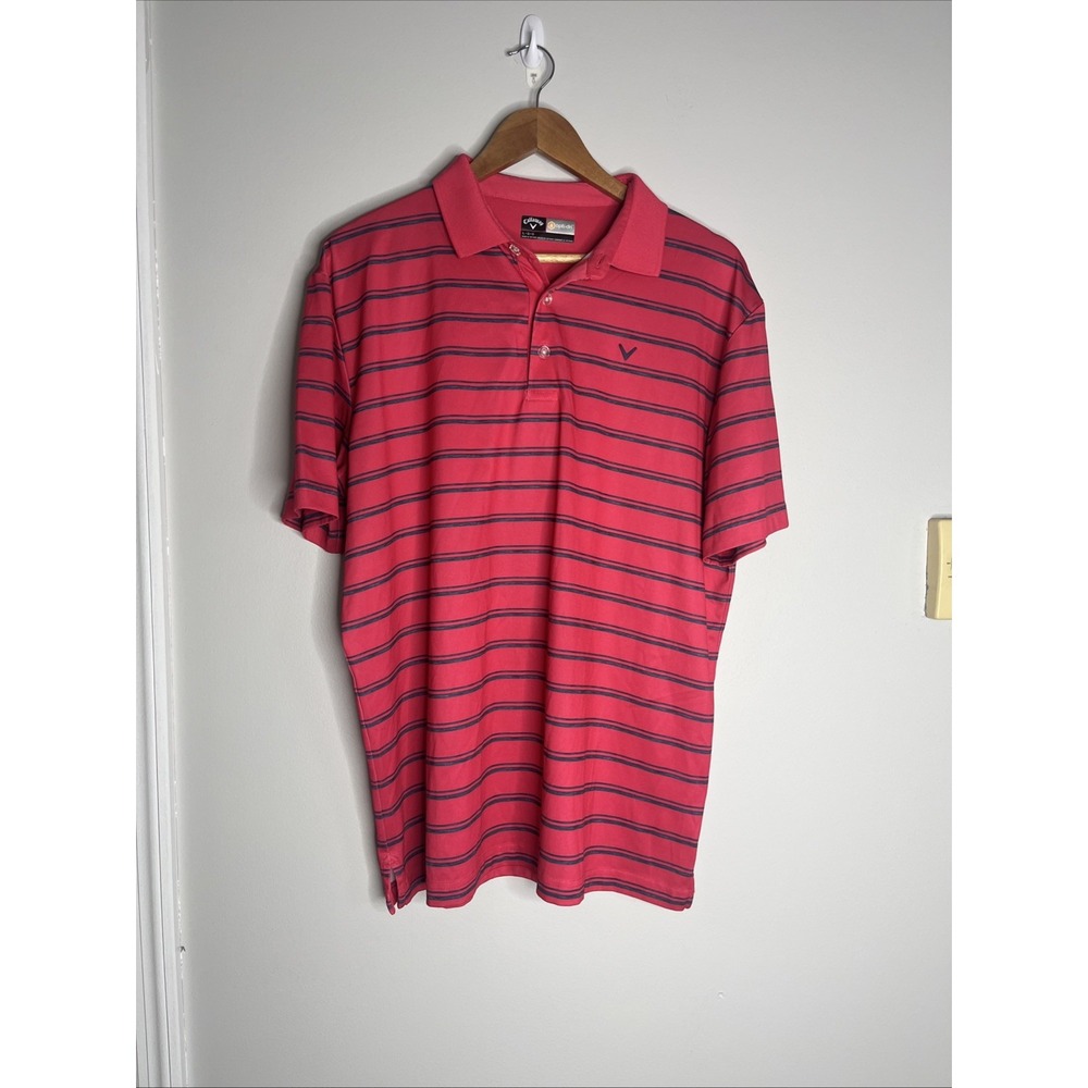 Callaway Short Men's Size Large Red Polo Striped‎
